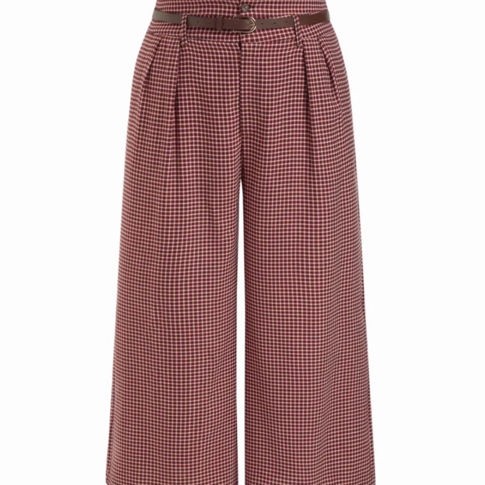Cider Checkered Wide Leg Pants